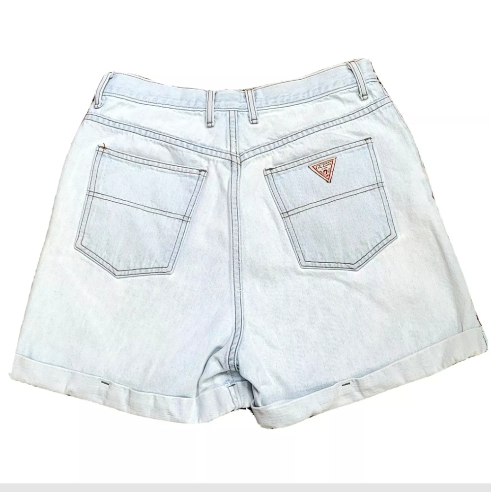 Vintage Guess High Waisted Light Wash Shorts